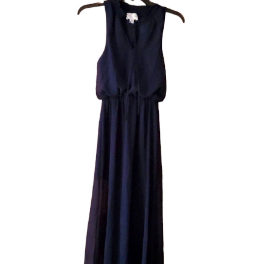 Jun & Ivy Womans Navy Sleeveless Flowy Maxi Dress Size XXS